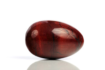 Set Rock stone with names, isolated on a white background with shadow,  beautiful lighting, reflections. Red Jasper.