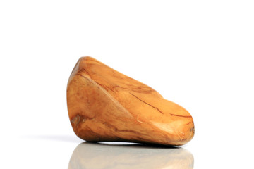Set Rock stone with names, isolated on a white background with shadow,  beautiful lighting, reflections. Yellow Jasper. © StarlingRu