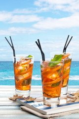 Orange lemonade with mint.