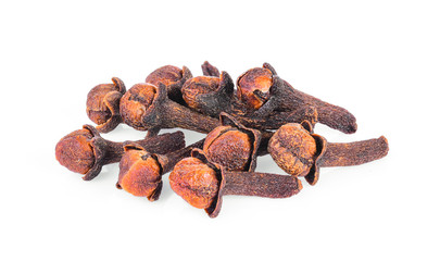 cloves spices on white background