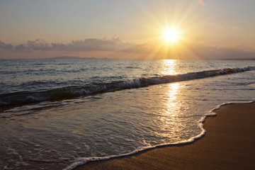Beautiful sun rise at beach.