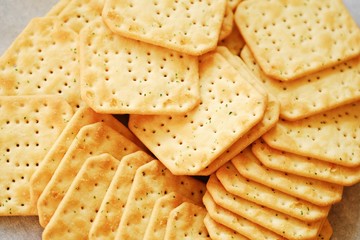 Fresh crunchy cracker with onion and salt 