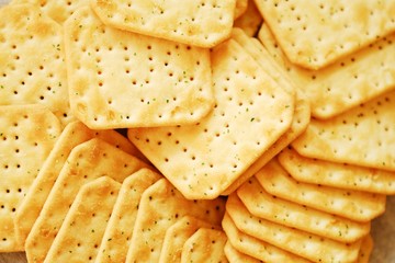 Fresh crunchy cracker with onion and salt 