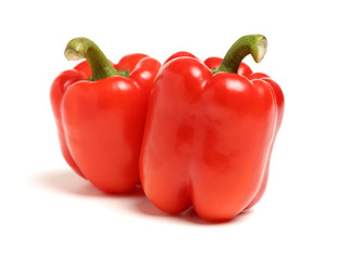 Red bell pepper on white background