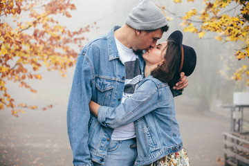couple in love autumn atmosphere style