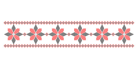 Traditional Romanian folk art knitted embroidery pattern