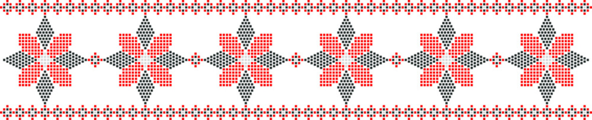 Traditional Romanian folk art knitted embroidery pattern