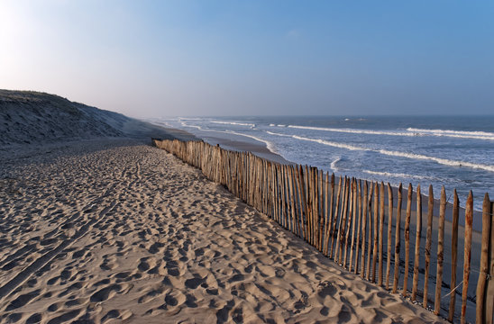plage de Carcans sur littoral de Gironde