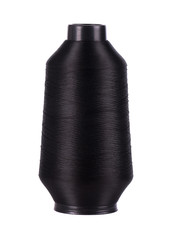 Sewing thread isolated on white background. Black thread for sewing.