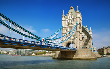Fototapeta na wymiar Famous London Tower Bridge over the River Thames on a sunny day