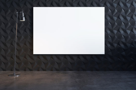 Decorative wall with the white canvas