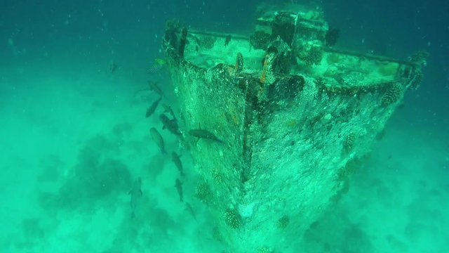 Very Old Shipwreck Underwater at the Island Of Maldives
