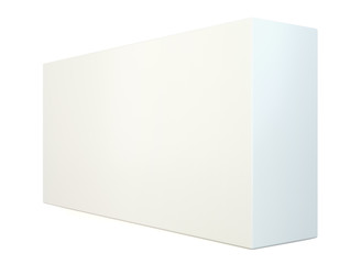 White square box. Cardboard box, container, packaging 3d illustration. Isolated on white background