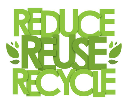 REDUCE REUSE RECYCLE typography poster