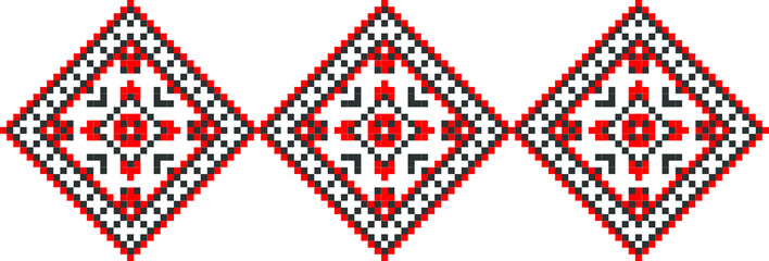 Traditional Romanian folk art knitted embroidery pattern