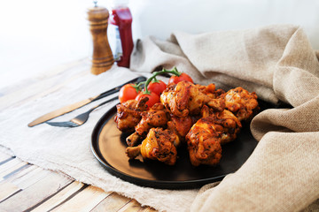 Roasted Chicken Legs BBQ With Spices, Tomato and pepper