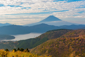 Fototapeta premium Hakone Taikanzan and Mt. Fuji landscape