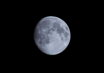 Close up of the moon taken at night with a long lens