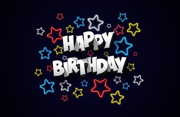 Happy Birthday Greeting Card On Background Illustration