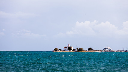 Naklejka premium Agios Spyridon church in Greece island Elafonissos