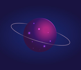 Shiny Mysterious Uranus with Thin Ring Around It