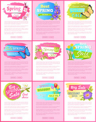 Springtime Blooming Promo Emblems on Landing Pages