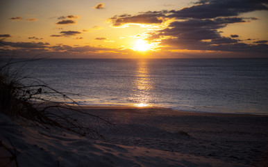 Fototapeta na wymiar Sunset at the Danish Western coast