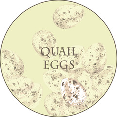
Variegated quail eggs in pastel shades. Little eggs for Easter
