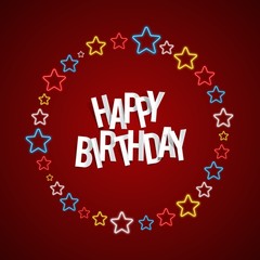 Happy Birthday Greeting Card On Background Illustration