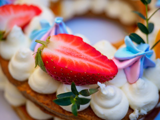 homemade cake in the form of eight