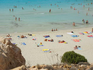 Fototapeta na wymiar Lampedusa, rabbit island beach