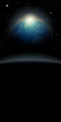 View of the planet Earth from outer space background , vector, illustration 