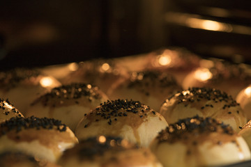 Pastries baking in the oven
