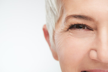 Close up of senir woman eye.