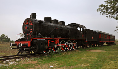 Classical Black Train locomotive from Edirne City in Turkey