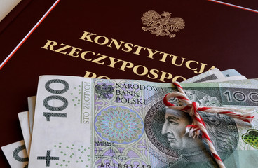 godło Polski i banknoty - obrazy, fototapety, plakaty