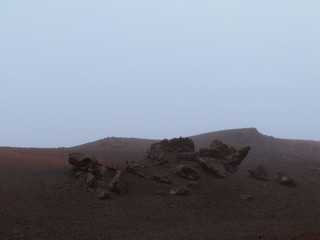 Plaine des Sables / La Reunion: Bizarre volcanic rock formation at the edge of the Volcan road...