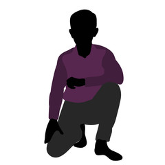 silhouette boy in colored clothes