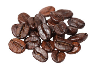 Coffee beans isolated on white background 