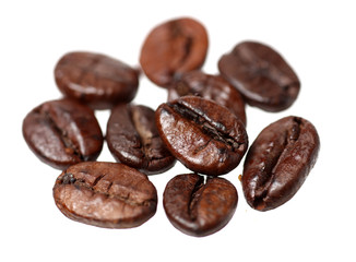 Coffee beans isolated on white background 