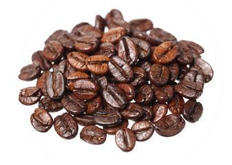 Coffee beans isolated on white background 
