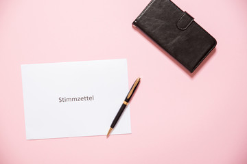 German Stimmzettel is ballot paper in english