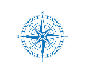 compass wind rose travel adventure direction navigation vector logo design