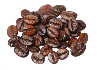 Coffee beans isolated on white background 