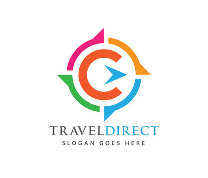 compass wind rose travel adventure direction navigation vector logo design