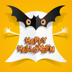 Happy Halloween card design elements on background, vector illustration