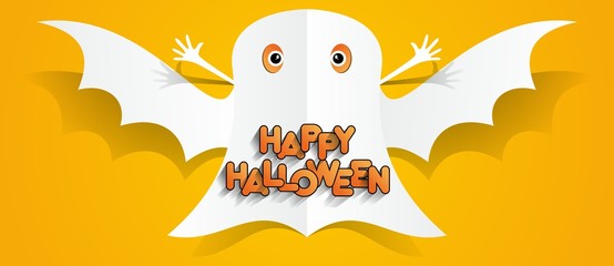 Happy Halloween card design elements on background, vector illustration