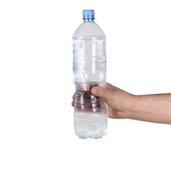 butelka wody w dłoni - obrazy, fototapety, plakaty