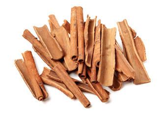 Cinnamon sticks isolated on white background