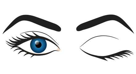 Woman blue eyes hand draw stock vector illustration design
